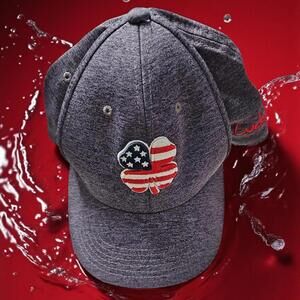 Black Clover Live Lucky USA Flag Clover Hat L/XL Memory Fit Fitted Cap